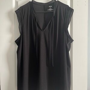 EVRI Black Sleeveless Blouse with Tie Neck